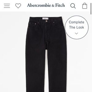 A&F Curve Love 90s straight ultra high rise jeans in saturated black